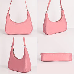 Nylon Lightweight Hobo Bag Zipper Handbag