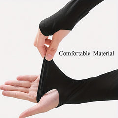 1 Pair Sunscreen Long Ice Sleeve Solid Spring Summer UV Protection Arm Sleeves