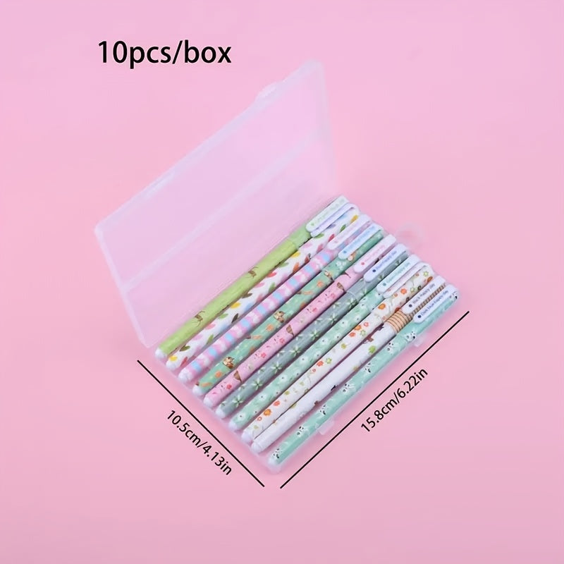 10pcs Colorful Gel Pens Set with Case Box