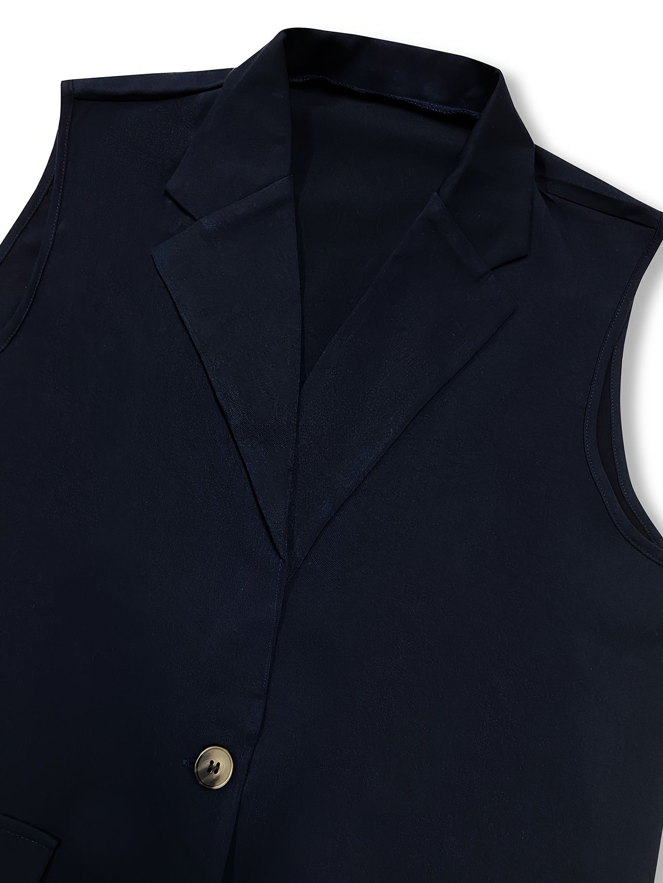 Women's Single Breast Button Tunic Blazer Vest
