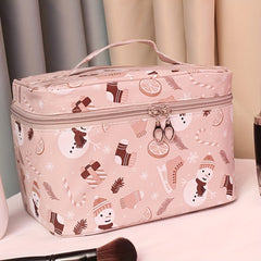 Large Capacity Makeup Bag With Handle Cartoon Travel Portable Toiletry Bag