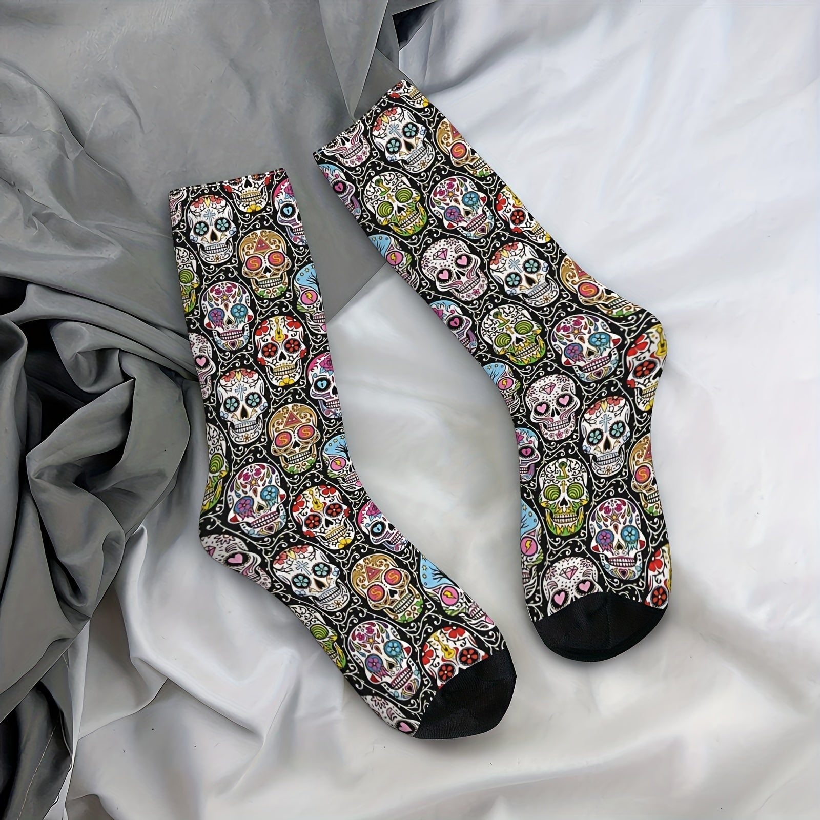 Mexican Skulls Crew Socks Hip Hop Crazy Outdoor Sports Funny Socks