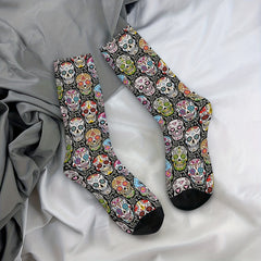 Mexican Skulls Crew Socks Hip Hop Crazy Outdoor Sports Funny Socks
