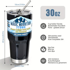 900ml Double Wall Water Cup with Straw and Lid, Vacuum Insulated Stainless Steel