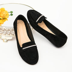 Women's Rhinestone Suede Flats Slip-On Ballet Shoes