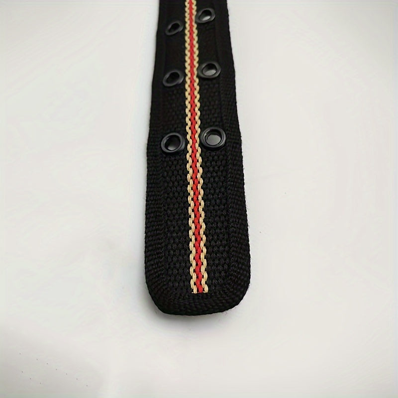 Striped Belt Double Pin Buckle Heavy Duty Belt