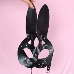 Punk Rabbit Ears Masks Cosplay Party Halloween Half Face Mask