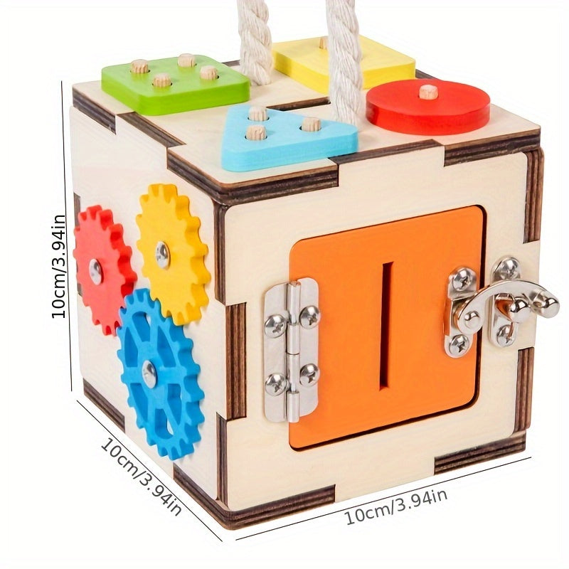 Hexahedron Busy Board Locking Mechanism Activity House