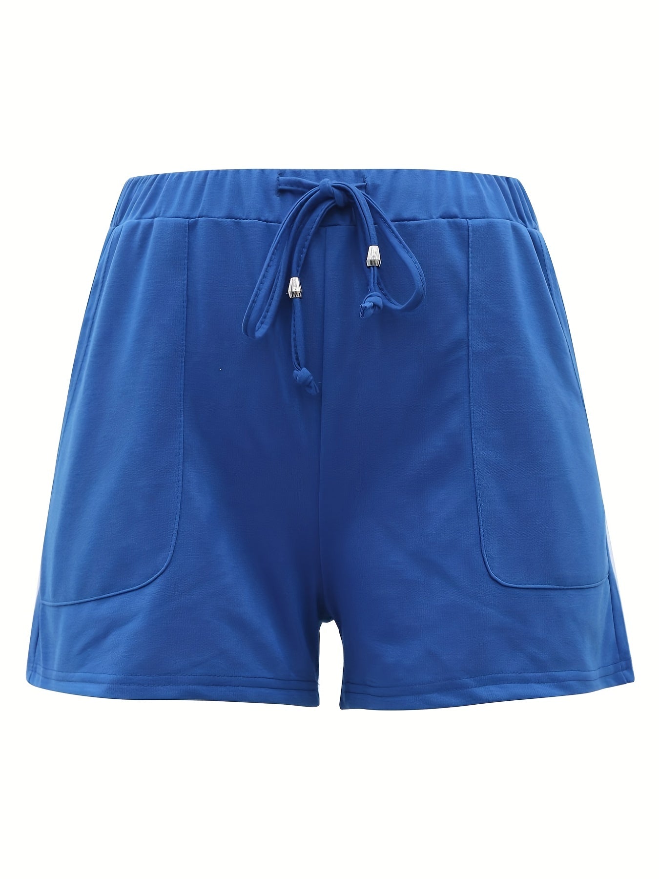 Solid Drawstring Shorts Elastic Waist Shorts Women's Clothing