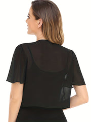 Casual Cardigan Women Solid Short Sleeve Cover Up