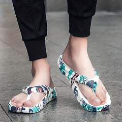 Men's Graphic Thong Sandals Casual Non Slip Flip flops Shoes