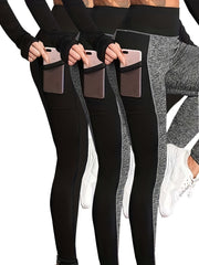 3 Pack Plus Size Sports Leggings Set Women's Plus Size Yoga Pants 3pcs Set