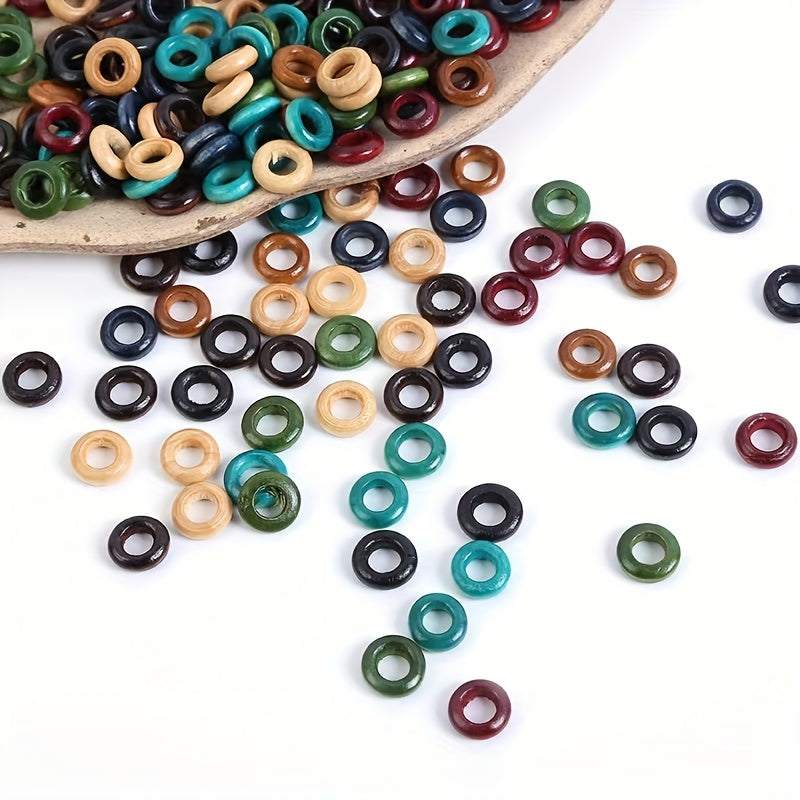 50pcs 13MM Wooden Hair Rings for Braids Extensions & Jewelry Making