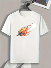 Plane Print Men's Graphic T shirt Casual Tee For Summer