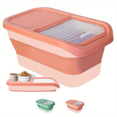 Foldable Dog Food Storage Container with Slidable Lid