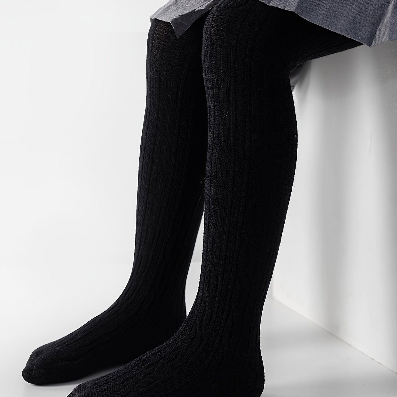 Girls Ribbed Cotton Pantyhose Soft Stretch Tights Leggings Pants