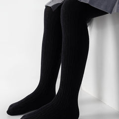 Girls Ribbed Cotton Pantyhose Soft Stretch Tights Leggings Pants