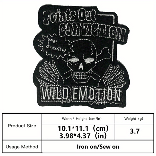 Punk Skull Embroidery Patch For Men - Clothing Decoration
