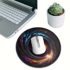 Cat's Eye or Star Style Round Mouse Pad, Sewn Edge, Office Necessary