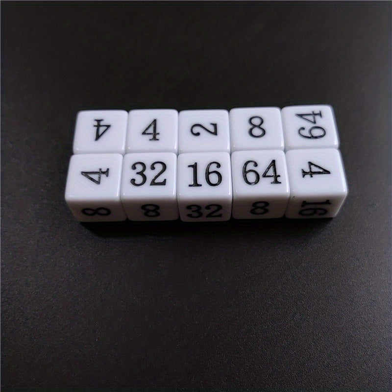 10pcs 16mm Yellow Right Angle Acrylic Number Dice Set