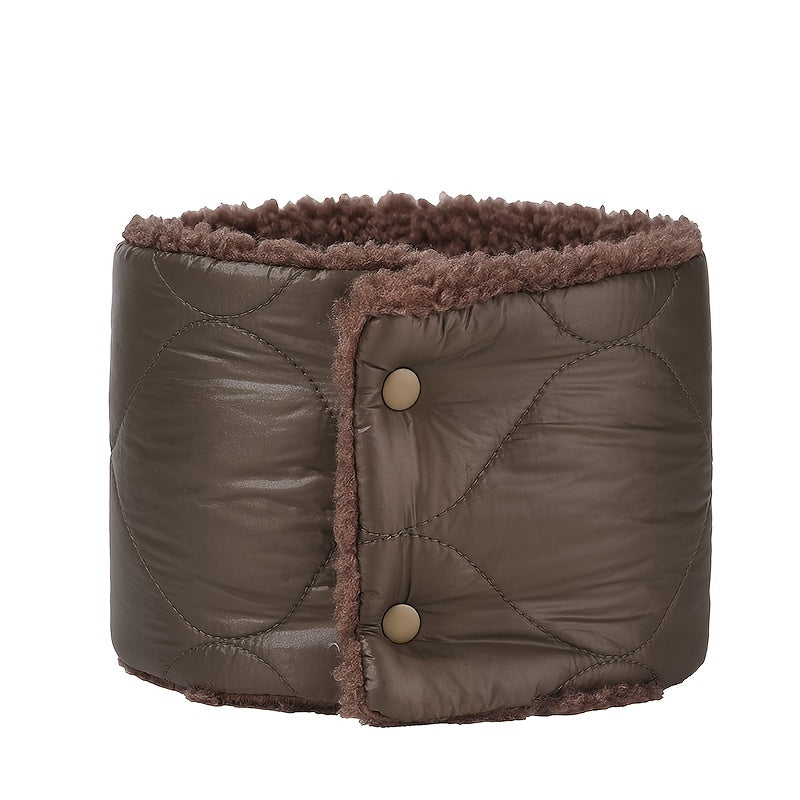 Winter Plus Velvet Button Bib Neck Guard Warm Double sided Neck Sleeve