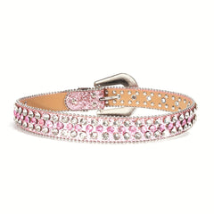 PU Leather Rhinestone Belt for Boys
