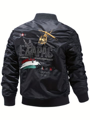 Men's Windproof Waterproof Soft Shell Jacket Active Airplane Embroidery