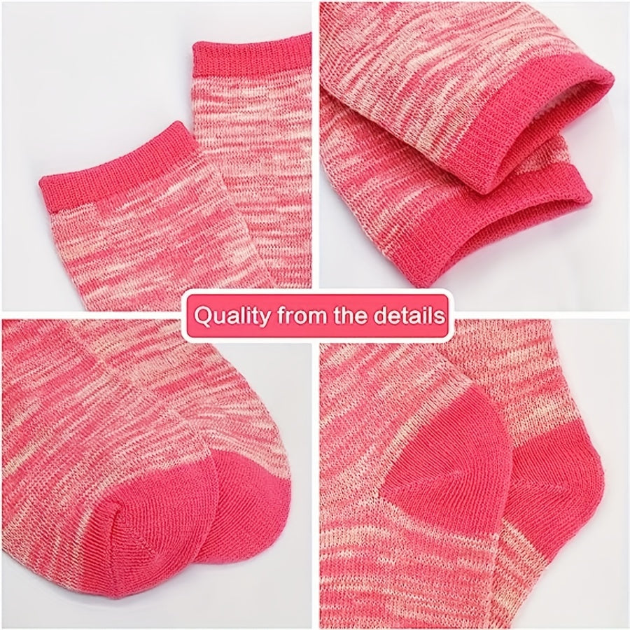 12 Pairs Girls Kids Breathable Comfy Crew Socks Block Socks Children