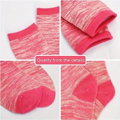 12 Pairs Girls Kids Breathable Comfy Crew Socks Block Socks Children