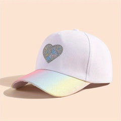 Kids Rainbow Embroidered Love Baseball Cap Visor