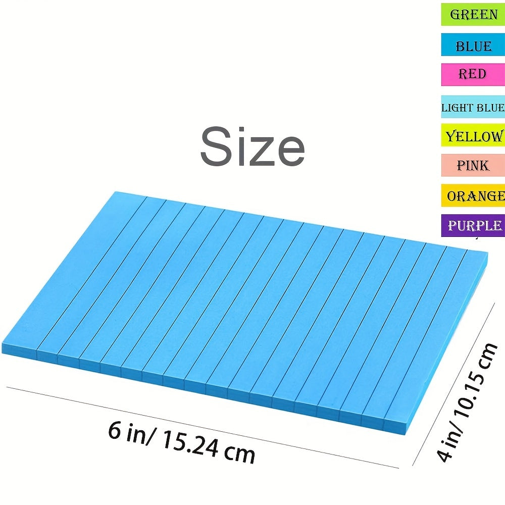 8pcs Lined Sticky Notes Post 8 Colors Self Sticky Notes Pad