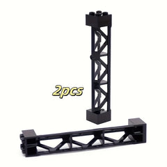 Tech Building Blocks Set with 2x10 Column Train Track Support