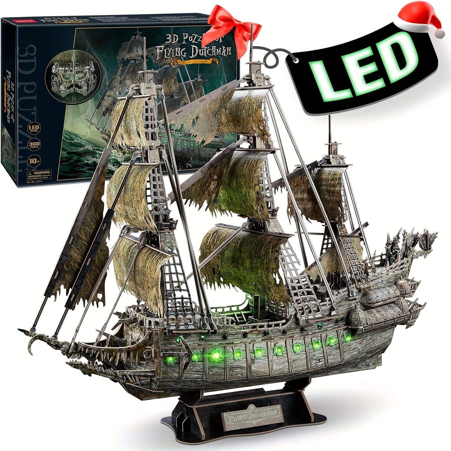 3D Puzzle LED Flying Dutchman 360pcs Pirate Craft Model Kit