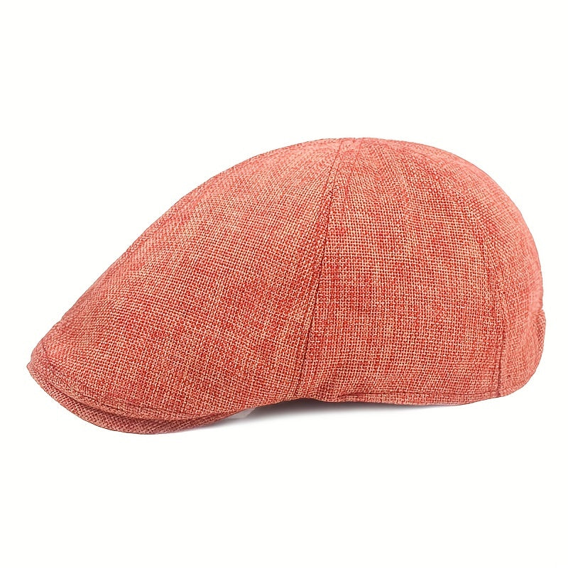 Breathable Linen Flat Cap Irish Newsboy Hat Cabbie Cap