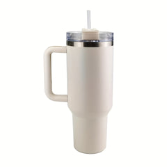 Leopard Print Car Tumbler Handle & Straw 304 Stainless Steel Insulated Cup