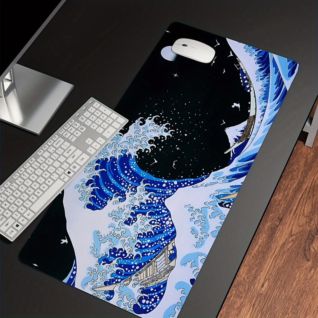 XL Anti-slip Mouse Pad - Boats & Waves Night Sky