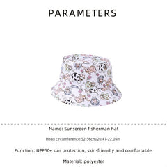 Cow Print Bucket Hat Sunscreen Fisherman Cap