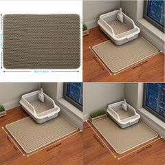 Double Layer Leak Proof Cat Litter Mat Easy Clean with Non Slip Backing