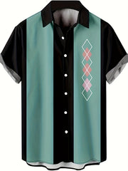 Vertical Stripe Pattern Men's Hawaiian Shirt