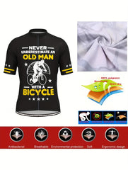 Men's Pattern Cycling Jersey Moisture Wicking Short Sleeve Shirt