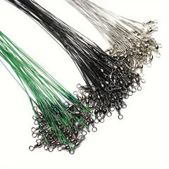 20pcs Stainless Steel Wire Fishing Guide Line With Swivel Snaps Tackle