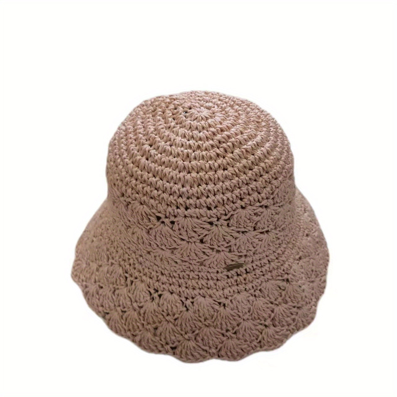 Boho Hollow Straw Cloche Hat Women Breathable Bucket Hat