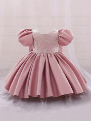 Fabulous Gown Dress With Big Bow - Girls Birthday Party Dress