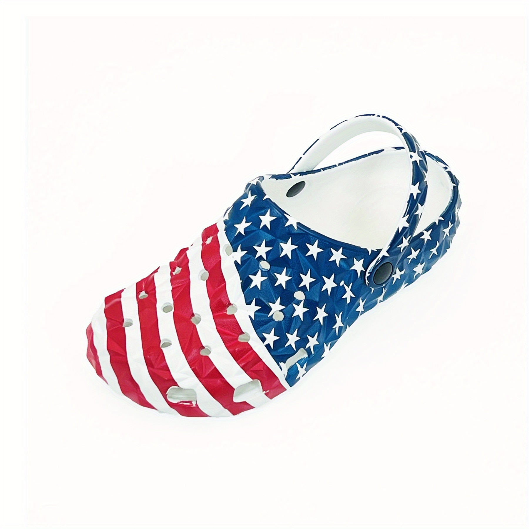 Men's Star & Stripe Pattern Clogs Hollow Out Garden Shoes