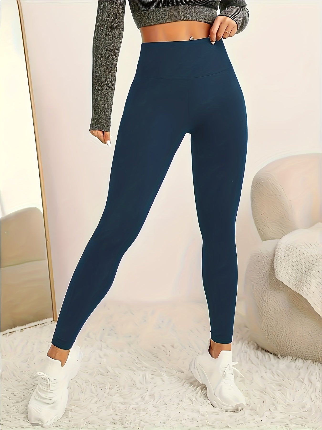 High Waist Butt Lifting Yoga Pants Skinny Tummy Control Sports Long P