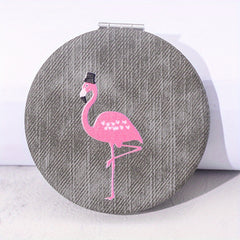 Animal Pattern Compact Mirror Double Sided Foldable Travel Size Vanity Mirror