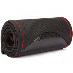Red Mark Micfiber Carbon Fiber Leather Car Steering Wheel Cover