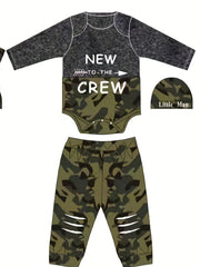 Baby Boy's Camo Suit TO THE CREW Printed Romper & Trousers Set