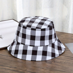 Plaid Print Bucket Hat Lightweight Fisherman Cap