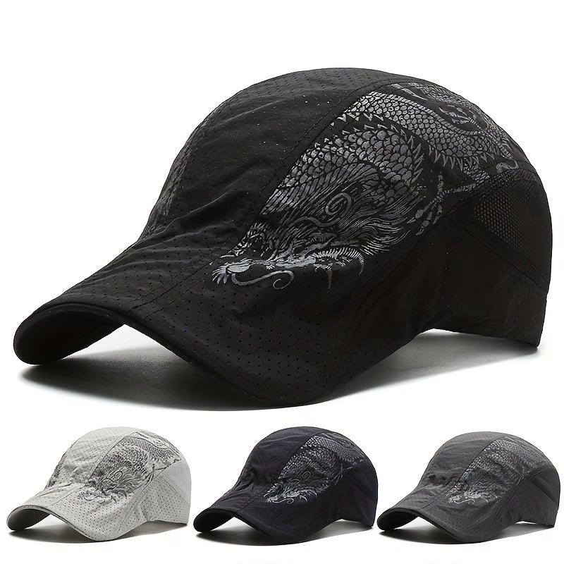 Polyester Quick-drying Dragon Print Baseball Cap Sun Protection Hat
